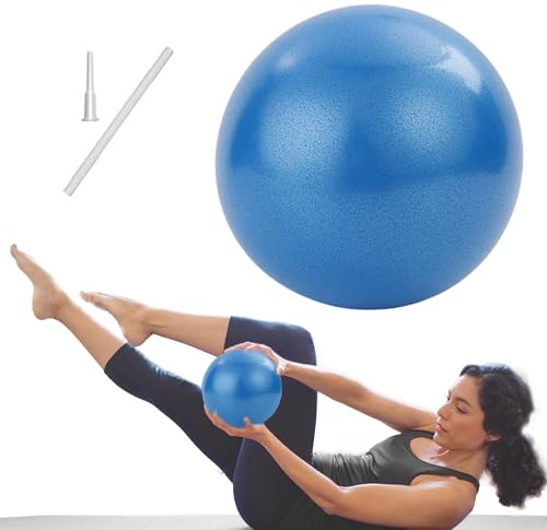 Pilates Ball, 22cm Pilates Ball mit Aufblasbarem Strohhalm, Gymnastikball Klein, Gymnastikbälle Kinder, Overball Fitnessball Yogaball Fitball Büro Ergonomisch, für Core Strengthening/ Hause/Fitness