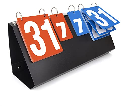 GOGO Sport Anzeigetafeln Flip Table Top Scoreboard Zähltafel für Tischtennis Basketball Badminton