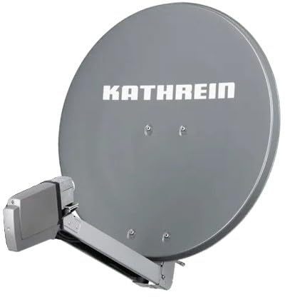HD Sat Anlage von Kathrein für 4 Anschlüsse mit Kathrein CAS 80 (75cm) in grau Quad LNB - Für HDTV 1080p, 3D, Ultra HD 4K