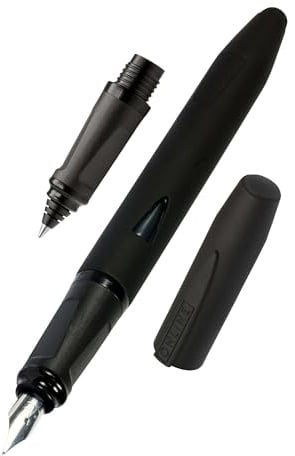ONLINE Schreiblern-Füller und Rollerball Switch Starter Set Nero Schwarz I Schreibset für Schreibanfänger Anfänger-Feder für Rechtshänder I Ergonomischer Tintenpatronen-Roller für Schüler I Stylus-Tip