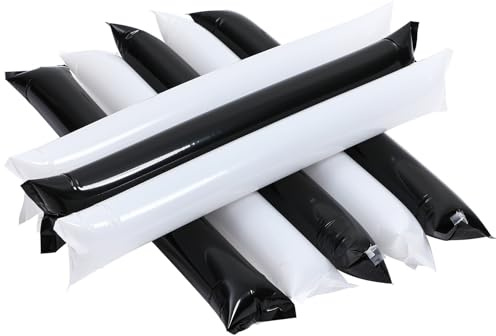 SOIMISS 24 Stück Thunder Sticks, Bam Bam Inflatable Stick, Team Spirit Aufblasbare Klatschen, Aufblasbare Kunststoff Boom Lärm Maker für Sportveranstaltungen Tanz (Schwarz und Weiß)