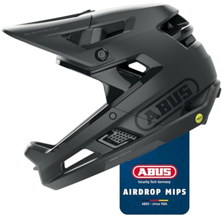 ABUS Fullface-Helm AirDrop MIPS - MTB: Downhill, Freeride und Enduro - Mountainbike-Helm mit optimierter Belüftung und Ambient Sound Channel - für Erwachsene