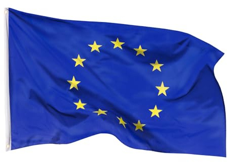 Aricona Europa Flagge 90x150cm - wetterbeständige EU Fahne mit Messingösen, 100% Polyester, robuste Doppelnaht & in lebendigen Farben - ideal für Flaggen-Liebhaber
