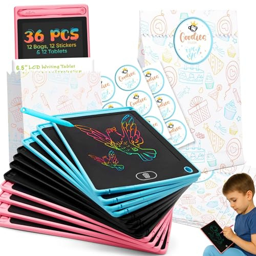 Riff Flying LCD-Schreibtafeln für Kinder, 16,5 cm (6,5 Zoll), Partygeschenke, Taschen-Geschenk, Klassenzimmerpreise, Bürogeschenke, Tafel, 12 Stück