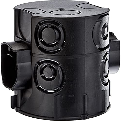 Kopp Schalterdose Unterputz, Durchmesser 60 mm, Geräteschrauben-Abstand 60 mm, Dosentiefe 65 mm, Farbe schwarz, Profipack: 25 Stück im Netz, 354302504