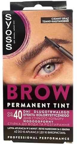 Syoss Brow Tint, Dark Brown, Pack of 1, 10 ml