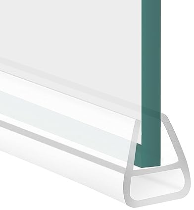 Duschdichtung,Glasdichtung, Glastürdichtung für Badezimmertüren, U-förmig transparent 200cm, für Duschwände und andere Glasteile zwischen 10mm dickem Glas (Für 8mm Glasstärke)