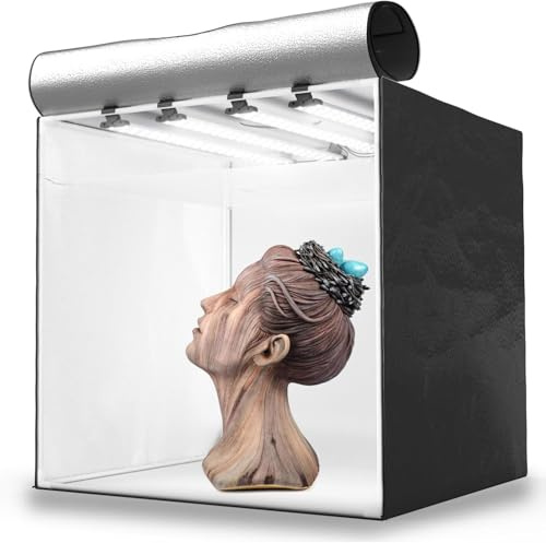 HAVOX Fotostudio HPB-80XD - 80x80x80cm – LED Lichtbox 26000lm 336 LEDs – Extra große Lightbox mit 4 verstellbaren Panels – Mini Fotostudio für E-Commerce, Kleidung, Taschen, Packshots