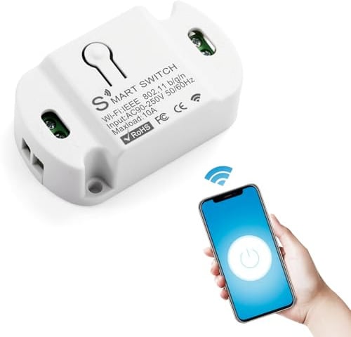 HNCY Smart Lichtschalter Alexa, WLAN Schalter Smart Life, WLAN Lichtschalter SmartHome, mit Sprachsteuerung/Timer, SmartLife/Tuya App Steuerung, Kompatibel Alexa/Google Assistant