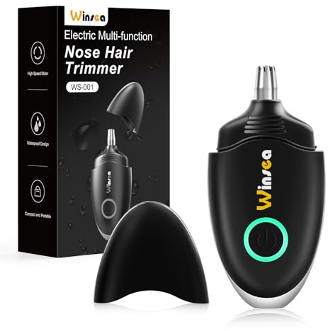 Winsea Ohren- und Nasenhaarschneider für Damen und Herren, Reisehaarschneider, hochpräziser Nasenrasierer, USB-wiederaufladbar, wasserdicht, sicherer und leiser Betrieb, Design