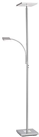 SellTec LED Stehlampe dimmbar, Deckenfluter, Lesearm verstellbar, warmweiß