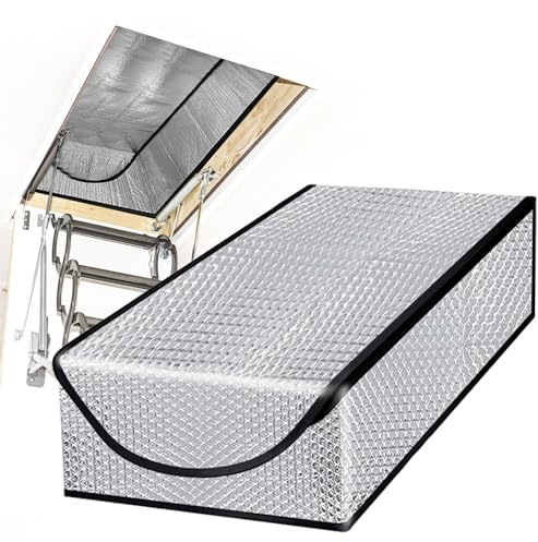 Dachbodentreppen-Isolationsabdeckung, Premium-energiesparend, Dachbodentreppe, Türleiter, Isolator, ausziehbares Zelt mit Reißverschluss, 63,5 x 137,2 x 27,9 cm (Dachbodenabdeckung)