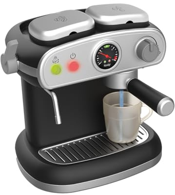 Smoby - Espresso-Kaffeemaschine - Realistische Kinder-Siebträgermaschine mit Wasserfunktion, Licht & Sound - Spielzeug-Espressomaschine mit Zubehör - Ab 3 Jahren - Rollenspiel, kreativ, detailgetreu