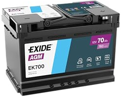 Exide EK700 AGM Starter-Batterie Start-Stop 12V 70Ah 760A