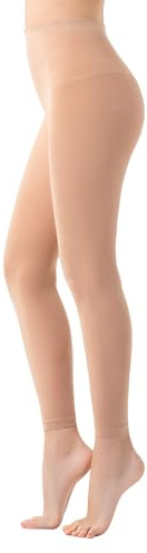 MANZI Ballett Strumpfhose Ohne Fuss Damen Ballett Leggings 40 Den 1er Pack | Tanz Strumpfhosen Ohne Fuß Semi-Blickdichte Matt Hautfarben Schwarz