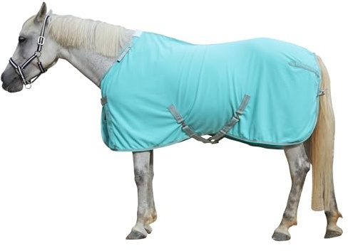 Gallopoff Abschwitzdecke Pferd mit Kreuzbegurtung & Schweifriemen – 300 g/m² Fleece mit Widerristpolster – Schweißabsorbierend & Schnelltrocknend – Pferdedecke für Training, Stall & Transport