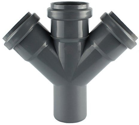 HT 45° Doppelabzweig DN 50 110 grau DN 50/50/50