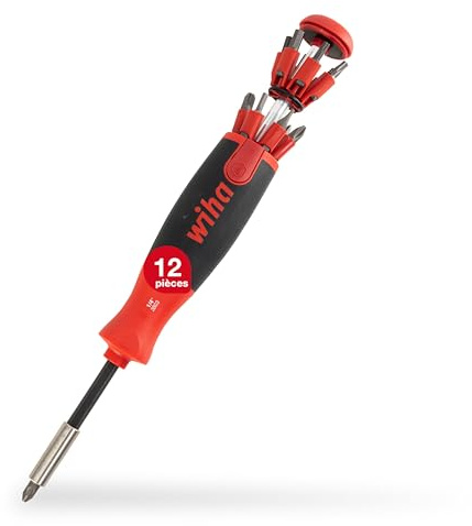 Wiha Schraubendreher mit Bit Magazin LiftUp 25 magnetisch (38606), 12 tlg., Bit Schraubendreher, Schraubenzieher mit Bits, Bithalter, Innensechskant, Phillips, Pozidriv, Schlitz, TORX®