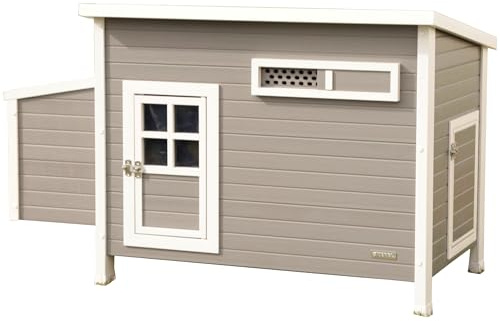 Kerbl Hobbyfarming ECO-Kunststoffstall für Hühner, Hühnerstall, 137x73x83cm, wetterfest, nachhaltiges Material, einfache Pflege, langlebig