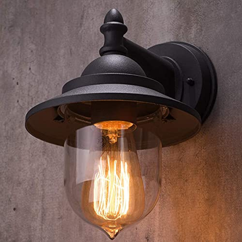 CGC Lighting Coach-Laterne für den Außenbereich, Wandleuchte, Garten, Veranda, Terrasse, Garten, traditioneller Wintergarten, Tür, Schuppen, Vintage-Retro (Schwarz)