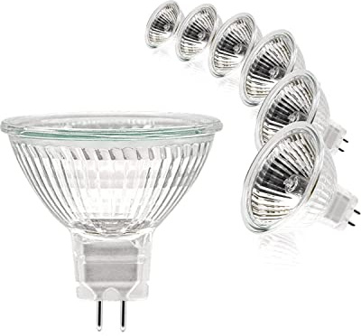 Simusi MR16 Halogen Leuchtmittel 12V 20W, GU5.3 Deckenglühbirnen 2 Pin Dimmbar, Spot Glühbirnen, Reflektor 2700K Warmweiß, 6er Pack