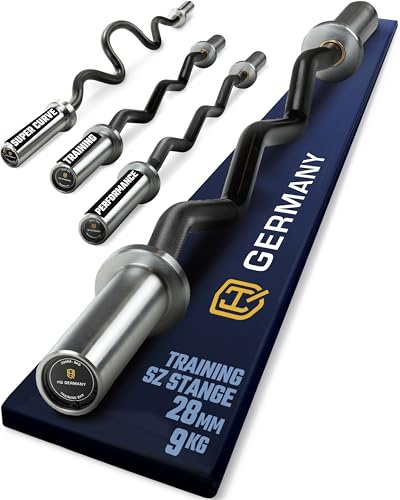HQ Germany® SZ Stange 50mm [3 Varianten] - Training SZ Stange - Curl Bar, Curlstange 50mm, Curl Hantelstange, ez bar Langhantelstange, Curlhantel