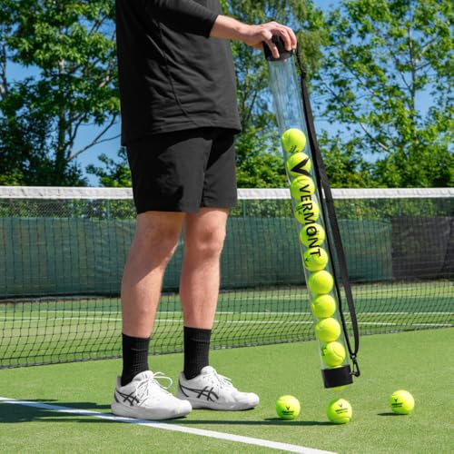 Vermont Tennisball Sammelrohr – Leichte Ballaufnahmeröhre für 15 Tennisbälle – Robuste PVC-Konstruktion, Ergonomisches Design zur Rückenschonung – Ideal für Trainer, Vereine & Freizeitspieler