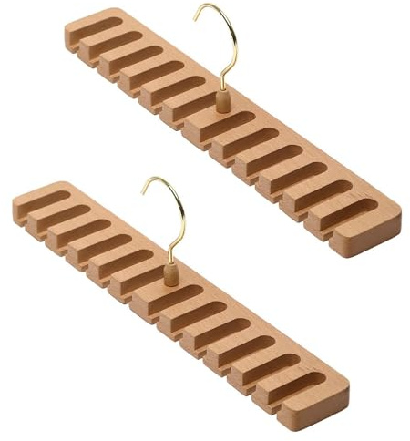 2 Stück krawattenhalter Gürtelhalter Gürtelaufhänger für Schrank Holz Wandhalterung Gürtelhalter Gürtel Organizer für Schrank für Schrankorganisation und Aufbewahrung (YS, 12GE)