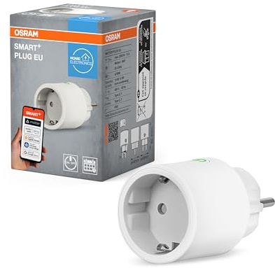 OSRAM Alexa-Steckdose mit Matter over WiFi, entwickelt für Alexa, bindet konventionelle Geräte mit bis zu 2.300W ins Smart Home ein, 1er-Pack (nicht geeignet für SMART+ App)