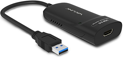 wavlink USB 3.0 zu HDMI Adapter Slim Externe Video Karte Display Monitor unterstützt 2048 × 1152 Auflösung mit Audio Port für Windows 10/8/7/XP – Schwarz
