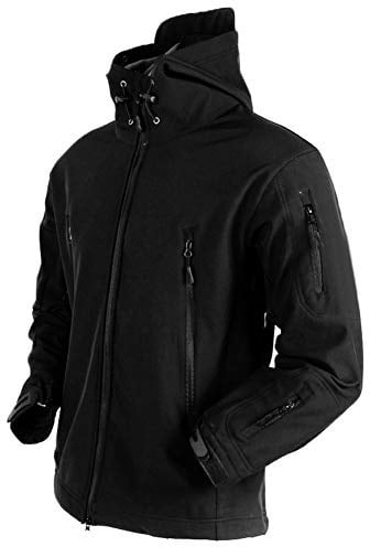 MakingDa wasserdichte Herren-Jacke, lässiger Kapuzenmantel, gefüttert mit Softshell-Fleece, Laufjacke, Jacke im Camouflage-Look, für Arbeit, Angeln, Jagd, Klettern