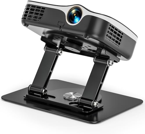 Jubor Beamer Ständer, 360° Drehbare Desktop Projektorhalterung, Faltbar Projektor Tisch Halterung mit 1/4 Gewinde, Beamer Halterung für Heimkino, Spielzimmer, Büro