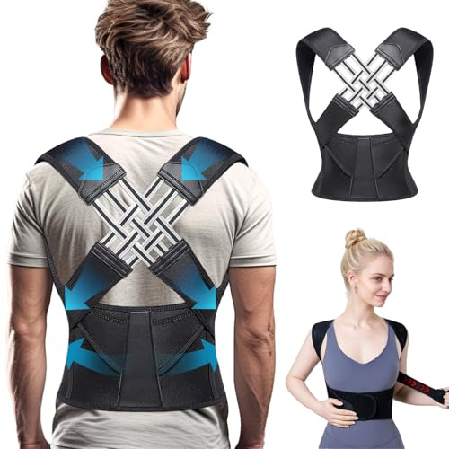 UZSUZZ Haltungskorrektur Herren Damen Rücken Geradehalter Back Posture Corrector Haltung Korrektur Gurt,Verstellbare Rückenstützgürtel bequem und atmungsaktiv für Rücken Schmerzen Liendern