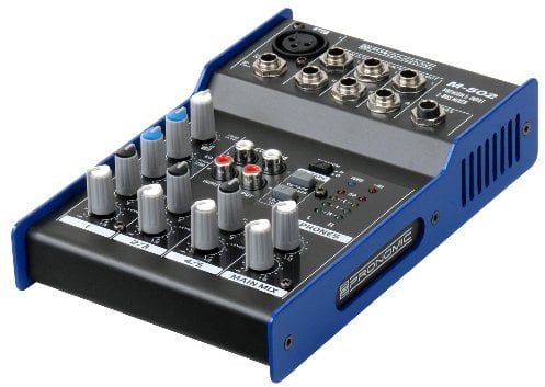 Pronomic M-502 Live/Studio Mischpult (1 Mono-Kanäle XLR/Klinke, 2-Stereo Kanäle, 3-Band-EQ, 48V Phantomspeisung)