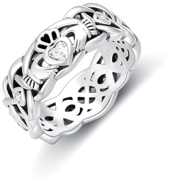 Seiyang Irische Herz Claddagh Ring mit AAA Zirkonia Irische Damen Ringe Silber 925 (11)