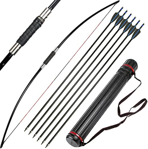 ZSHJGJR Bogenschießen 64zoll 25-70lbs Englischer Langbogen Take Down Traditional Demontierbarer Langbogen Recurvebogen Bogen und Pfeil Set Traditional Bogen Erwachsene Anfänger (Set 2, 40lbs)