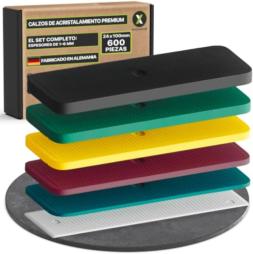 INNONEXT® Abstandshalter | Verglasungsklötze | im Set: 1, 2, 3, 4, 5, 6 mm | Made in Germany - Unterlegplatten, Abstandshalter, Distanzklötze aus Kunststoff, Abstandhalter