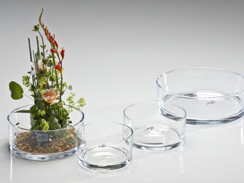 Glasschale AUTOMATIC Glas Schale Kerzenschale Dekoschale flach rund, Ø 19 cm