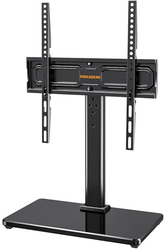 PERLEGEAR TV Standfuss TV Ständer Schwenkbar für 24-60 Flach & Curved Fernseher bis zu 45 KG, TV-Standfüße Höhenverstellbar & Fernsehständer Stabil,Universeller TV Standfuss Max.VESA 400x400 mm