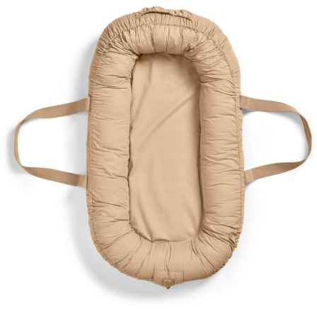 Elodie Details Babynest Kuschelnest Tragbare Babynestchen Neugeborene Kokon für Babys und Säuglinge, Waschbare Reisebett Baby Nestchen 100% Baumwoll 78x45 cm – Pure Khaki