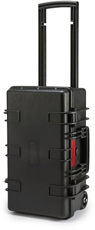 Amazon Basics Großer Schützender Hartschalen-Kamerakoffer mit Ausziehbarem Griff und Rollen, Anpassbare Passform-Schaumstoff, Wasserdicht, Stoßfest, 55.6 x 34.8 x 24.9 cm, Schwarz