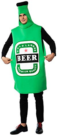 EraSpooky Unisex Bierflasche Kostüm Faschingskostüme Einteiler Halloween Party Karneval Fastnacht Kleid für Erwachsene Herren Damen