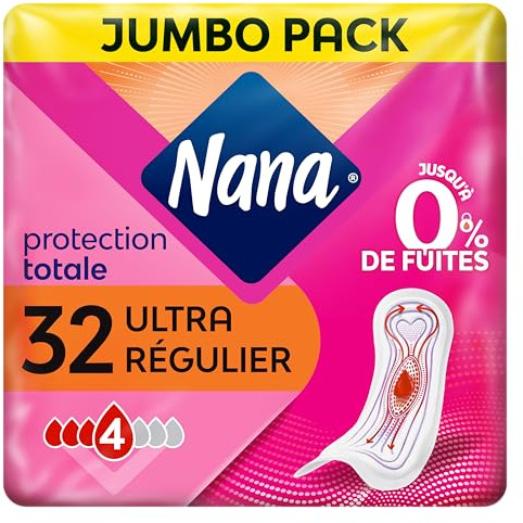 Nana Ultra Regular Damenbinden – moderater Fluss – 32 Servietten in einzelnen Beuteln
