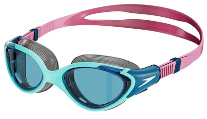 Speedo Damen Biofuse 2.0 Schwimmbrille | Design für Damen | Patentierter Verstellmechanismus | Anti-Beschlag | Wasserdicht | Bequemer Sitz Marine Blue/Peacock/Funny Pink One Size