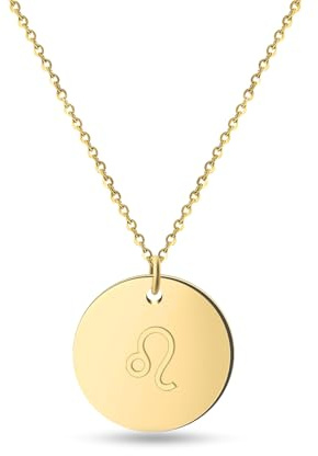 GD GOOD.designs Sternzeichen Kette Gold 18 Karat - Wasserfest I Vergoldete Halskette mit Horoskop Anhänger I Zodiac Necklace aus Edelstahl für Damen