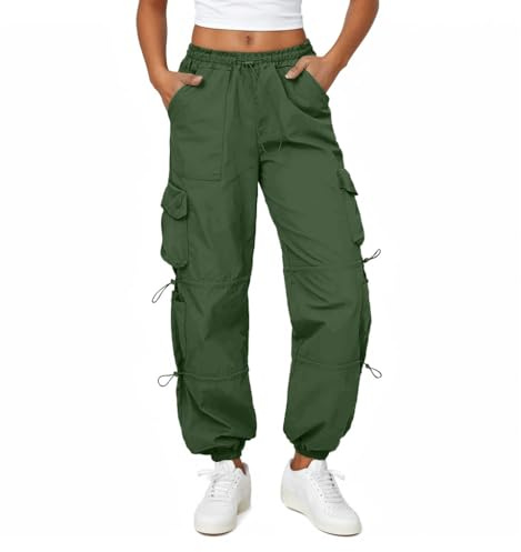 Friptspyg Cargohose Damen Leichter Trekkinghose mit Tasche Wanderhose Schnelltrocken Wasserdicht Einstellgurt Outdoor Hosen Sportlich Jogginghose