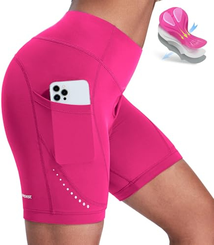 Nepest Radlerhose Damen Cycling Shorts Women mit Polster 4D Fahrradhose Polsterhose 4-Wege-Stretch Profi-Radhose Rennrad Hose Kurz Atmungsaktiv,S