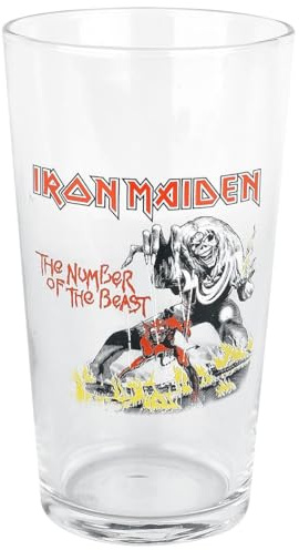 Iron Maiden Number Of The Beast Unisex Bierglas klar Glas 0,5 l Alkohol & Party, Band-Merch, Bands
