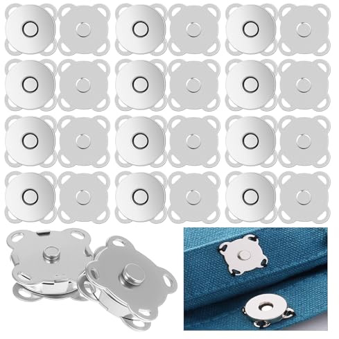 GrueGard Druckknöpfe zum Annähen, Magnetknopf für Taschen Magnetverschluss, Metall Magnet Knöpfe für Kleidung Strickjacken Diy Jacken Handtaschen, Taschenverschluss