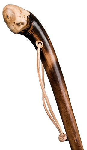 Stock-Fachmann Wanderstock Naturwurzel geflammt mit Lederschlaufe (120 cm)